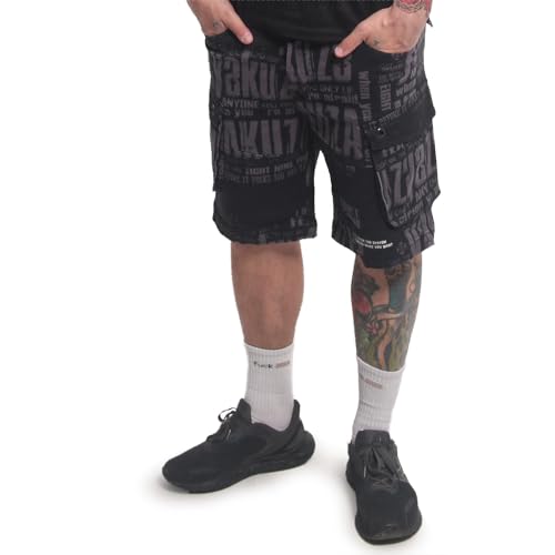 Yakuza Herren Anyone Allover Cargo Shorts, Schwarz, 34W von Yakuza