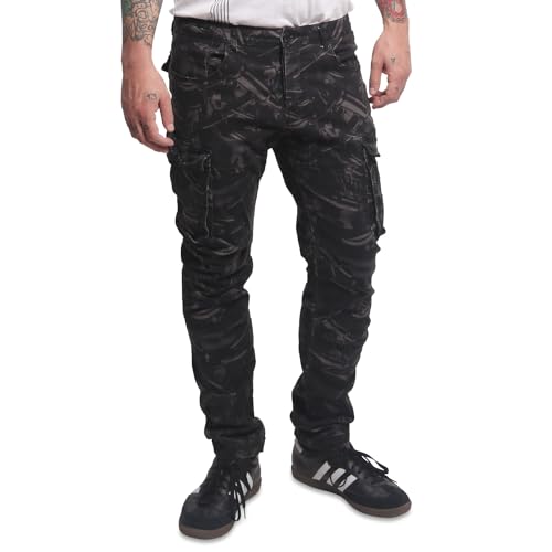 Yakuza Herren Armory Allover Slim Cargohosen, Schwarz, 32W von Yakuza