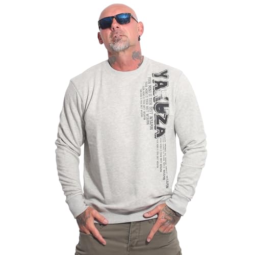 Yakuza Herren Best Weapon Pullover, Hellgrau Meliert, 3XL von Yakuza