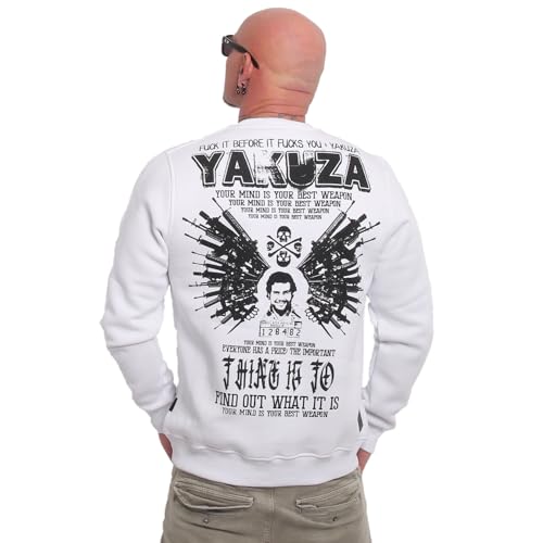 Yakuza Herren Best Weapon Pullover, Weiß, 3XL von Yakuza