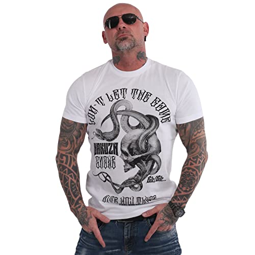 Yakuza Herren Bite T-Shirt, Weiß, 4XL von Yakuza