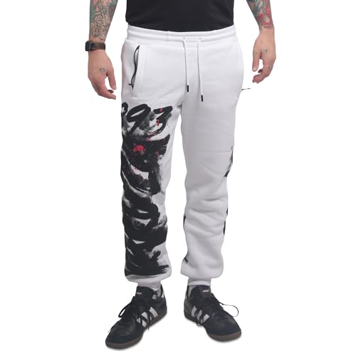 Yakuza Herren Brushed V02 Casual Jogginghose, Weiß, 3XL von Yakuza