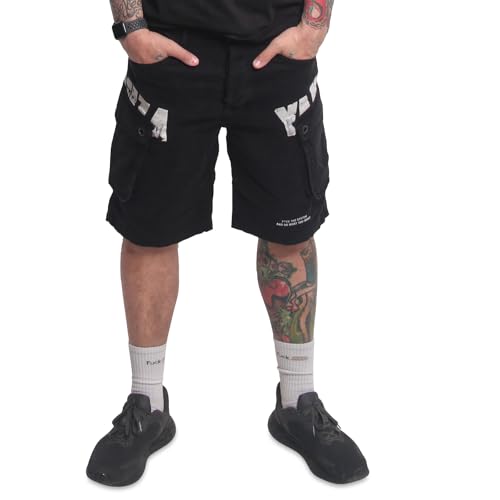 Yakuza Herren Bump Cargo Shorts, Schwarz, 34W von Yakuza