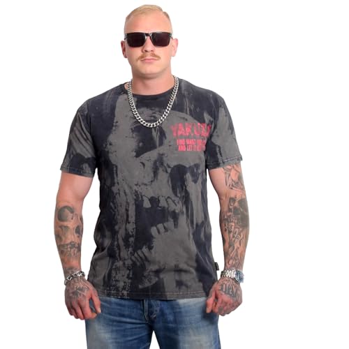 Yakuza Herren Crashed Skull Allover Acid T-Shirt, Schwarz, 3XL Yakuza Herren Crashed Skull Allover Acid T-Shirt, Schwarz, 3XL von Yakuza