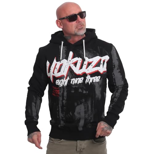 Yakuza Herren Crashed Skull Allover Hoodie Kapuzenpullover von Yakuza