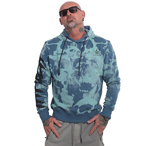 Yakuza Herren Death Awaits U Kapuzenpullover, Mallard Blue, 5XL von Yakuza