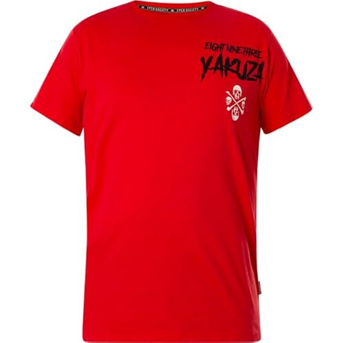 Yakuza Herren Evil Only V02 T-Shirt, Ribbon Red, 5XL von Yakuza