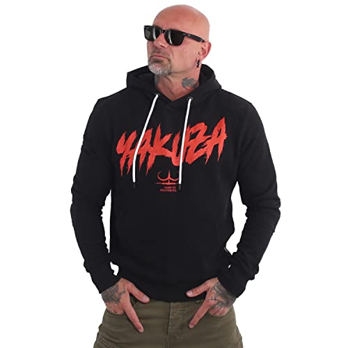 Yakuza Herren Fat Tag Kapuzenpullover, Schwarz, 6XL von Yakuza