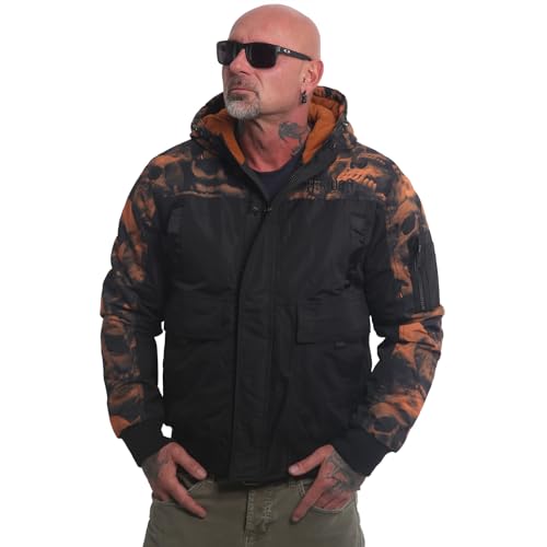 Yakuza Herren Graveyard Ultimate Winterjacke, Schwarz/Orange, 3XL von Yakuza