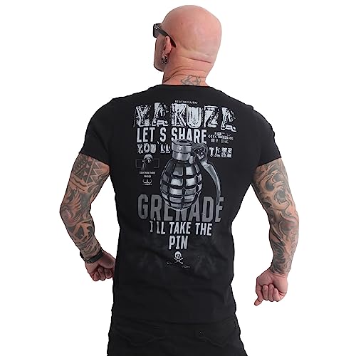 Yakuza Herren Grenade T-Shirt, Schwarz, 4XL von Yakuza