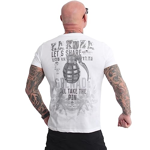 Yakuza Herren Grenade T-Shirt, Weiß, XXL von Yakuza