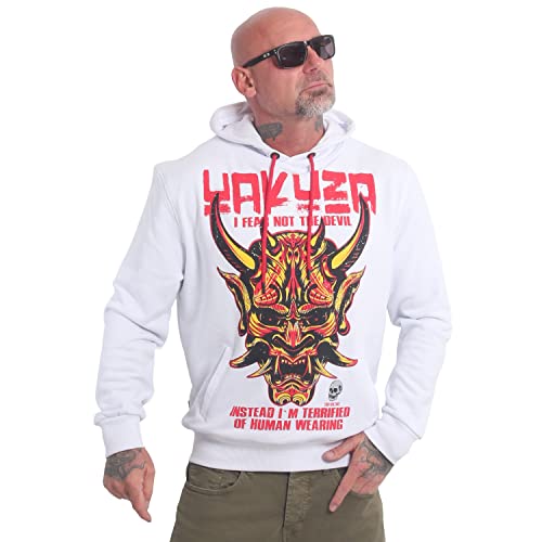 Yakuza Herren Hannya Kapuzenpullover, Weiß, 4XL von Yakuza