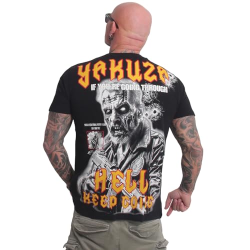 Yakuza Herren Hell Regular T-Shirt, Schwarz, 4XL Yakuza Herren Hell Regular T-Shirt, Schwarz, 4XL von Yakuza