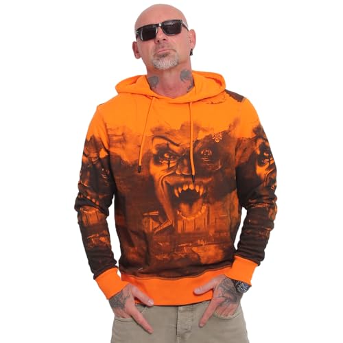 Yakuza Herren Horror Allover Kapuzenpullover, Orange Popsicle, 4XL von Yakuza