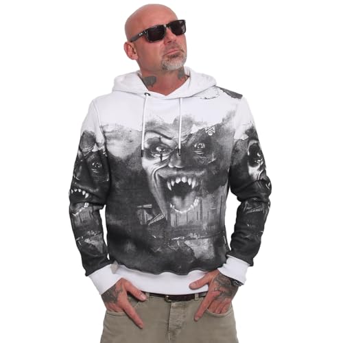 Yakuza Herren Horror Allover Kapuzenpullover, Weiß, L von Yakuza