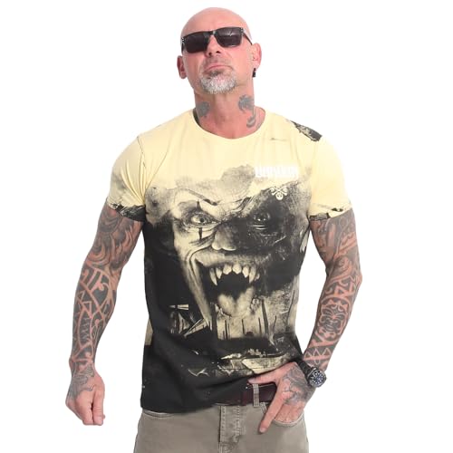 Yakuza Herren Horror Allover T-Shirt, Pale Banana, XL von Yakuza