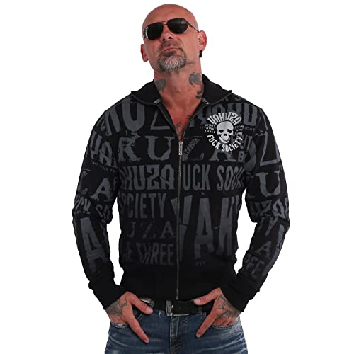 Yakuza Herren Label Skull Classic Sweatjacke, Schwarz, S von Yakuza