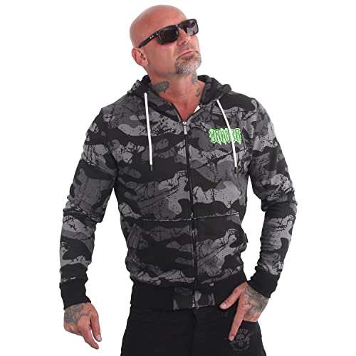 Yakuza Herren Metal System Kapuzenjacke, Camouflage Grey, M von Yakuza