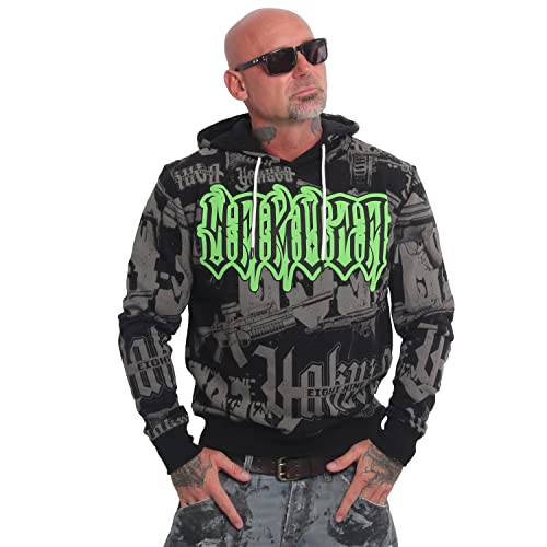 Yakuza Herren Metal System Kapuzenpullover, Schwarz, M von Yakuza