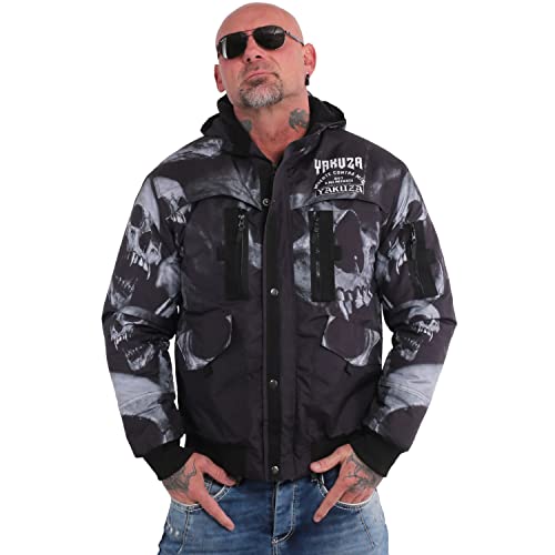 Yakuza Herren Muerte Skull V02 Bunch Winterjacke, Schwarz, 3XL von Yakuza