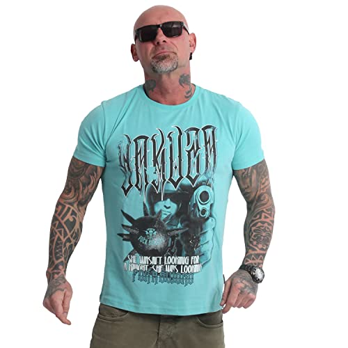 Yakuza Herren No Knight T-Shirt, Turquoise, 4XL von Yakuza