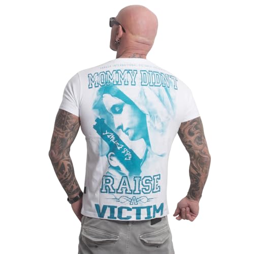 Yakuza Herren No Victim T-Shirt, Weiß, 4XL von Yakuza