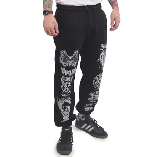 Yakuza Herren Patched Loose Jogginghose, Schwarz, 3XL von Yakuza