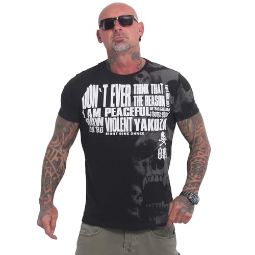 Yakuza Herren Peaceful Regular T-Shirt, Schwarz, XXL von Yakuza