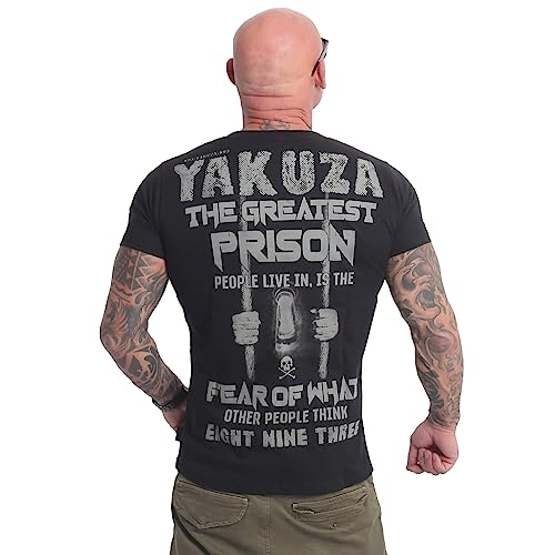 Yakuza Herren Prison T-Shirt, Schwarz, 5XL von Yakuza