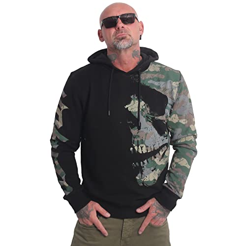 Yakuza Herren Rising Skull Kapuzenpullover, Schwarz, M von Yakuza