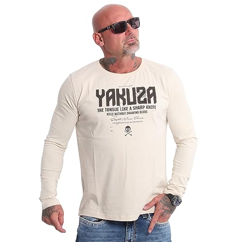 Yakuza Herren Sharp Knife Longsleeve, Whitecap Gray, 6XL von Yakuza