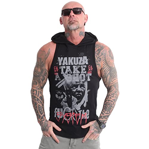 Yakuza Herren Shot Hooded Tanktop, Schwarz, 5XL von Yakuza