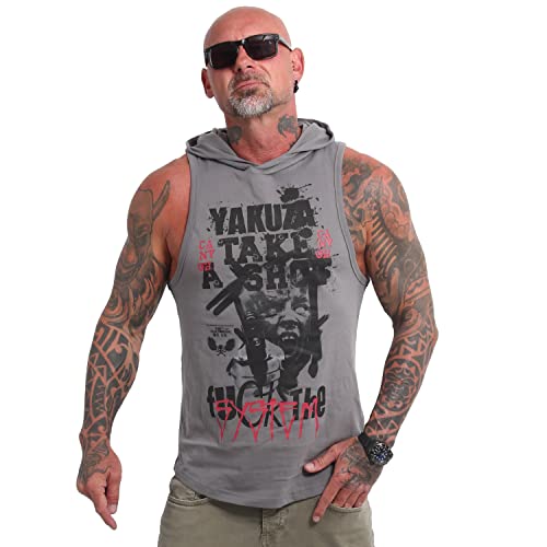 Yakuza Herren Shot Hooded Tanktop, Steel Gray, M von Yakuza