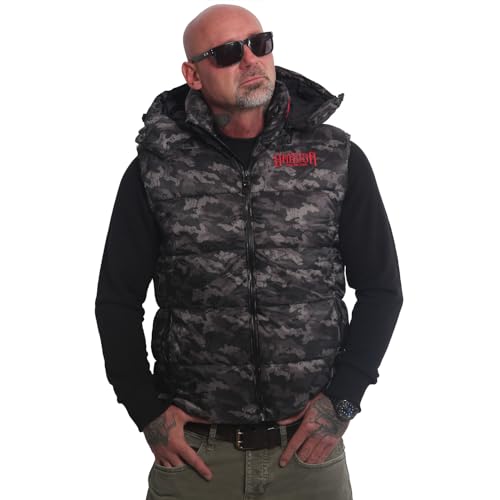 Yakuza Herren Silence Pusher Weste, Camouflage Grey, 4XL von Yakuza