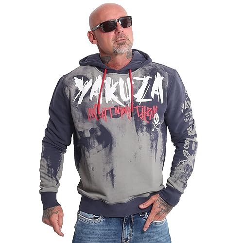 Yakuza Herren Skull Tag Kapuzenpullover, Parisian Night, 4XL von Yakuza