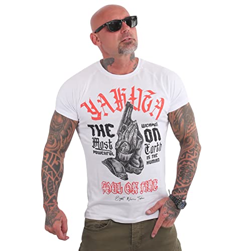 Yakuza Herren Soul On Fire V02 T-Shirt, Weiß, 3XL von Yakuza