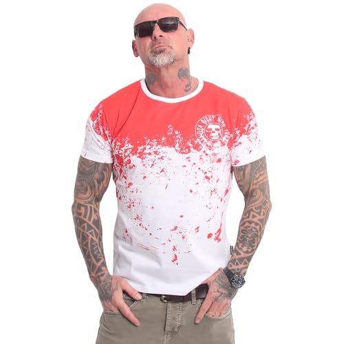 Yakuza Herren Splash Allover T-Shirt, Weiß/Rot, M von Yakuza