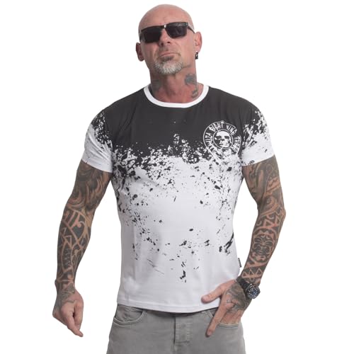 Yakuza Herren Splash Allover T-Shirt, Weiß/Schwarz, L von Yakuza