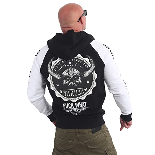 Yakuza Herren Think Raglan Two Face Kapuzenjacke, Schwarz, 5XL von Yakuza