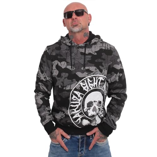 Yakuza Herren Tweak Kapuzenpullover, Camouflage Grey, 4XL von Yakuza