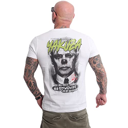 Yakuza Herren UR Afraid T-Shirt, Weiß, 5XL von Yakuza