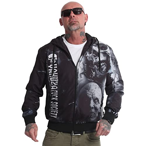 Yakuza Herren Waiting Death V02 Windbreaker, Schwarz, 4XL von Yakuza