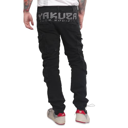 Yakuza Herren YFS Straight Cargohosen, Schwarz, 32W von Yakuza