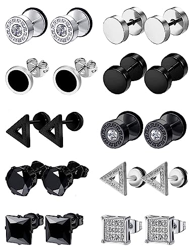 10 Paar Ohrstecker Herren Edelstahl Rune Schwarze Piercings Ohrstecker Set Punk Creolen Ohrringe Gothic Hoop Ohrringe Runde Modeschmuck Männer Ohrringe Ohrstecker Zirkonia Schwarz Herren Ohrringe 10 Paar Ohrstecker Herren Edelstahl Rune Schwarze Piercings Ohrstecker Set Punk Creolen Ohrringe Gothic Hoop Ohrringe Runde Modeschmuck Männer Ohrringe Ohrstecker Zirkonia Schwarz Herren Ohrringe von Yalimaza