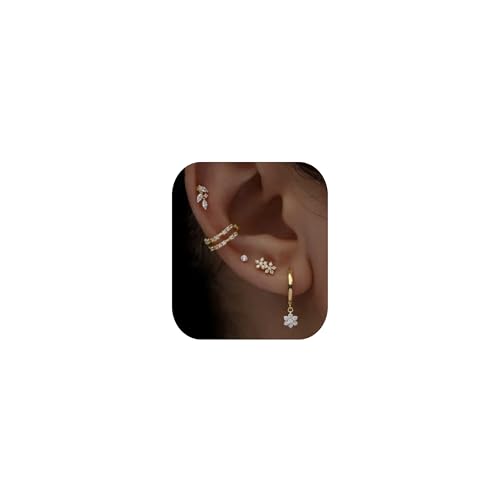 Ohrringe Silber 925 Set für Damen 14K Vergoldet Ohrstecker Zirkonia Stapelbar Hypoallergene Goldene Ohrringe Klein Creolen Ohrringe Mehrere Piercings Ohrlöcher Schmuck Ohrringe Silber 925 Set für Damen 14K Vergoldet Ohrstecker Zirkonia Stapelbar Hypoallergene Goldene Ohrringe Klein Creolen Ohrringe Mehrere Piercings Ohrlöcher Schmuck von Yalimaza