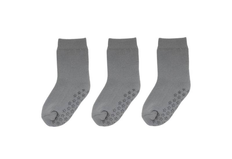 Yalion Kurzsocken Yalion® Weiche Kinder socken Babysocken mit Halbplüsch Grau 3-Paar bequeme elastische Bündchen von Yalion