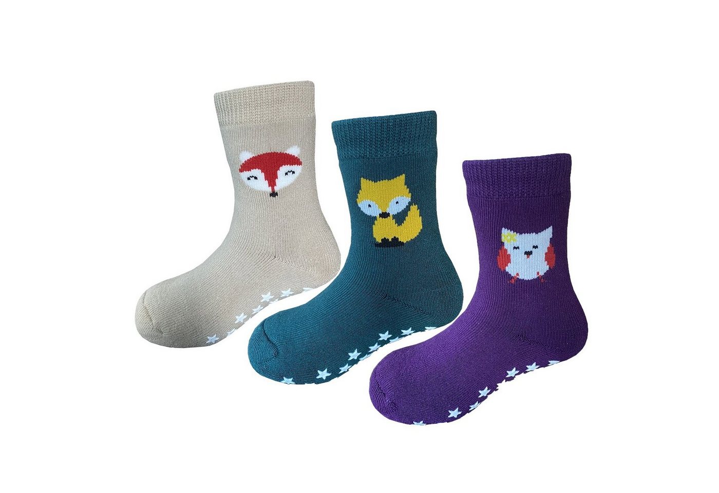 Yalion Langsocken Kinder Baby socken (3 Paar) Anti Rutsch Socken für Jungen Mädchen (Beutel) von Yalion