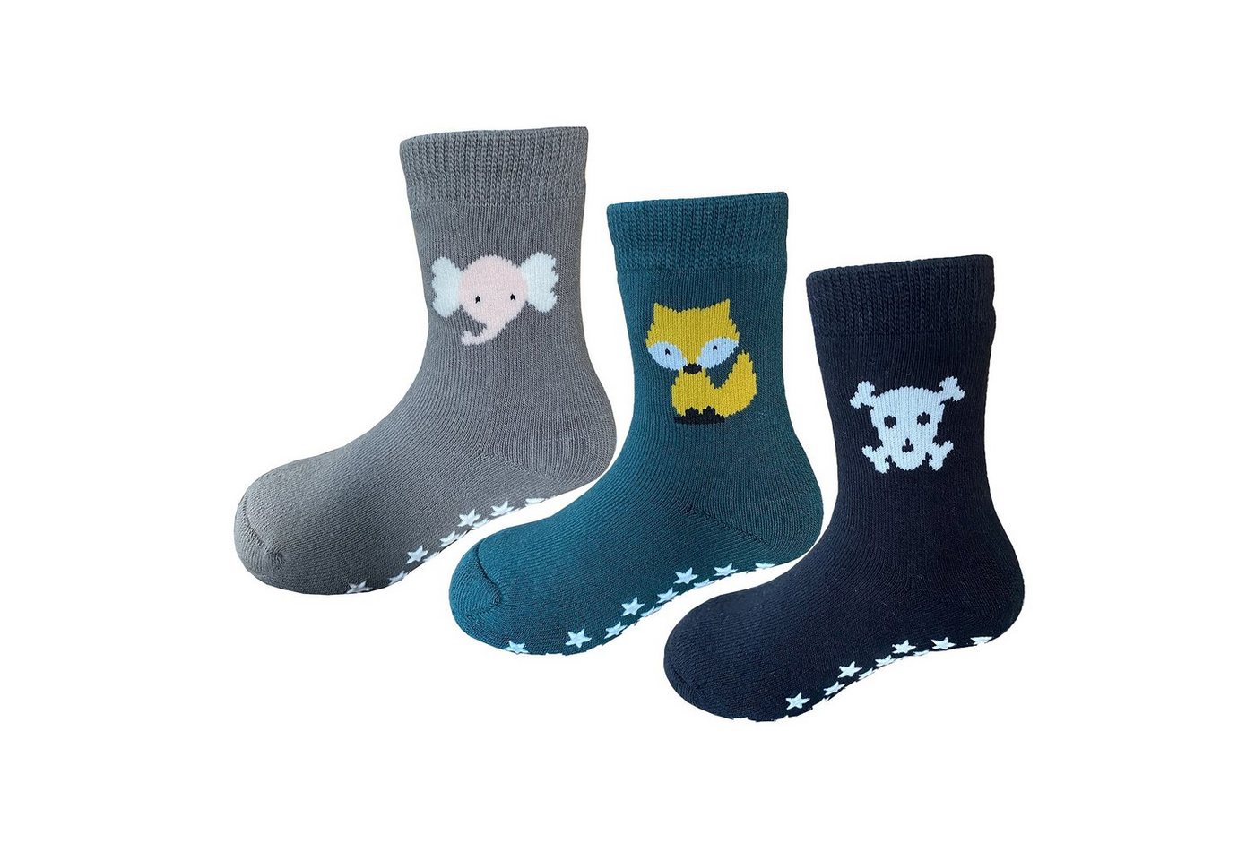 Yalion Langsocken Kinder Baby socken (3 Paar) Anti Rutsch Socken für Jungen Mädchen (Beutel) von Yalion