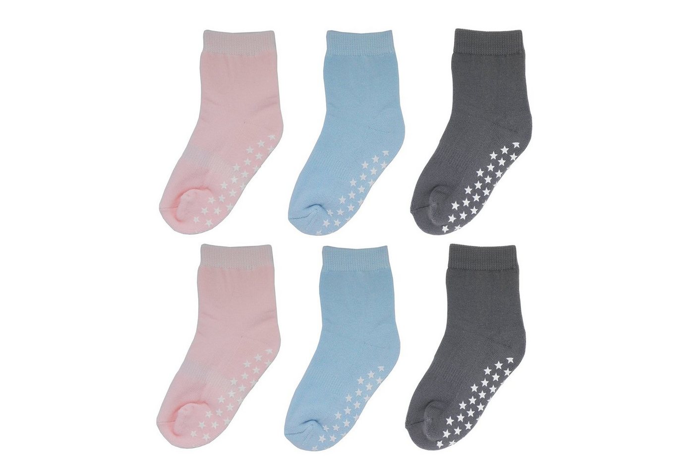 Yalion Langsocken Weiche Kinder Baumwoll Socken Babysocken (6-Paar) mit Halbplüsch Rutschfest und warm, Natur hautfreundlich von Yalion
