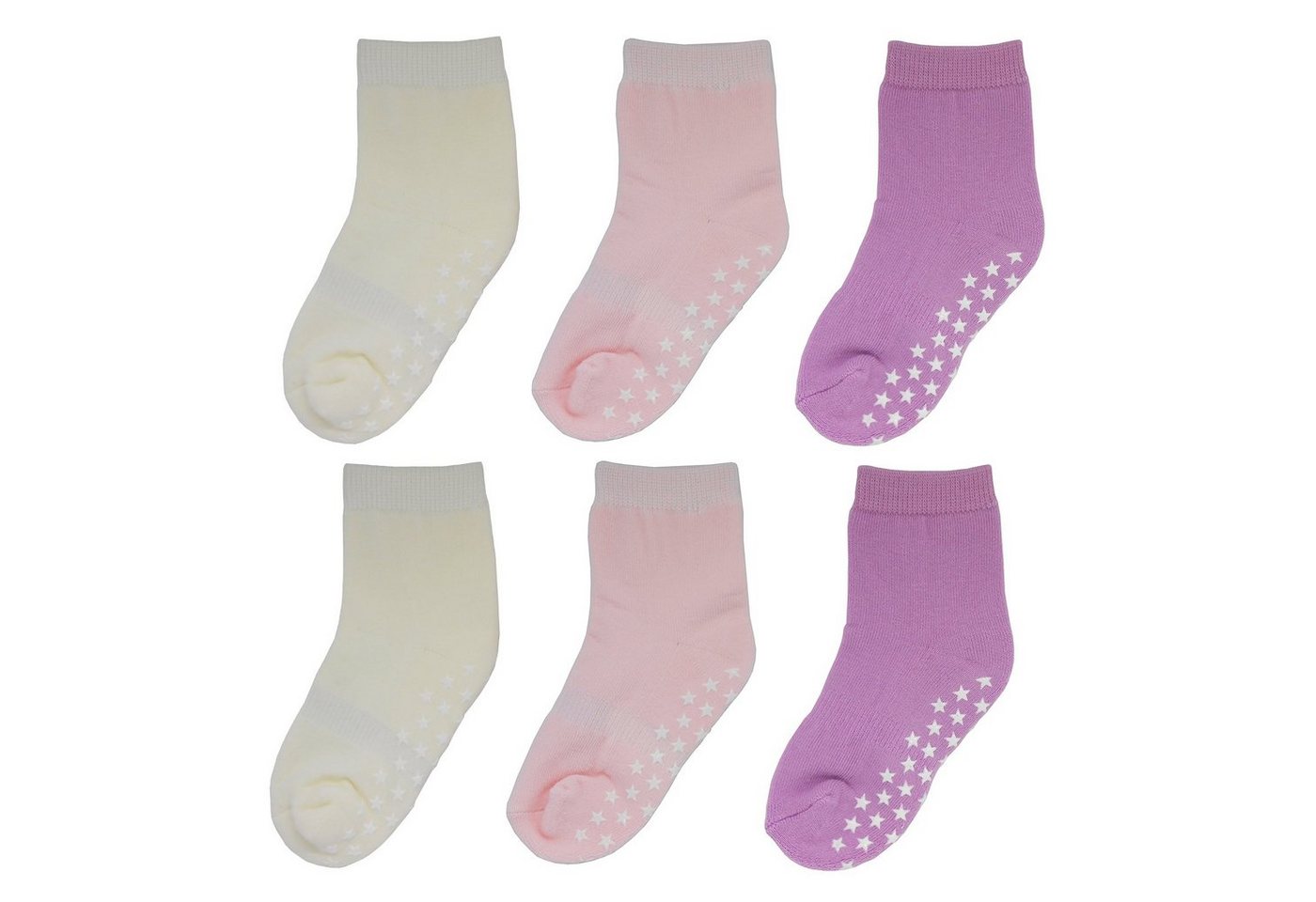 Yalion Langsocken Weiche Kinder Baumwoll Socken Babysocken (6-Paar) mit Halbplüsch Rutschfest und warm, Natur hautfreundlich von Yalion